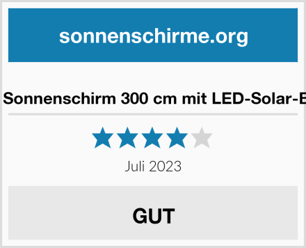  SONGMICS Sonnenschirm 300 cm mit LED-Solar-Beleuchtung Test