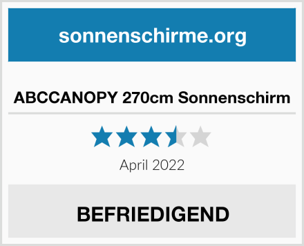  ABCCANOPY 270cm Sonnenschirm Test