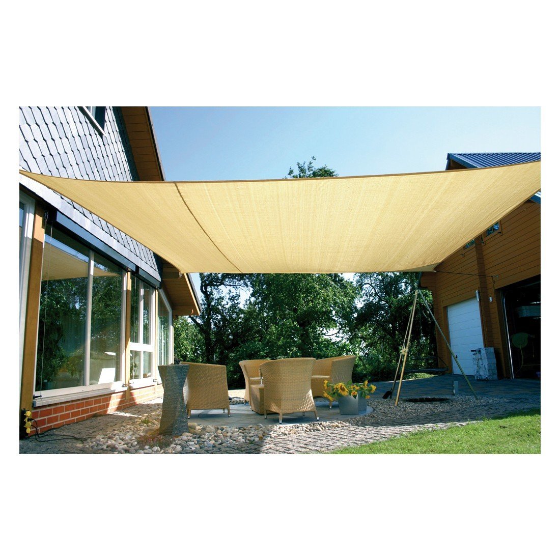 Luxus Sonnensegel 4,5m EXTRAKLASSE wasserdicht dreieck Regenschutz Sonnenschutz 