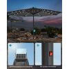  SONGMICS Sonnenschirm 300 cm mit LED-Solar-Beleuchtung